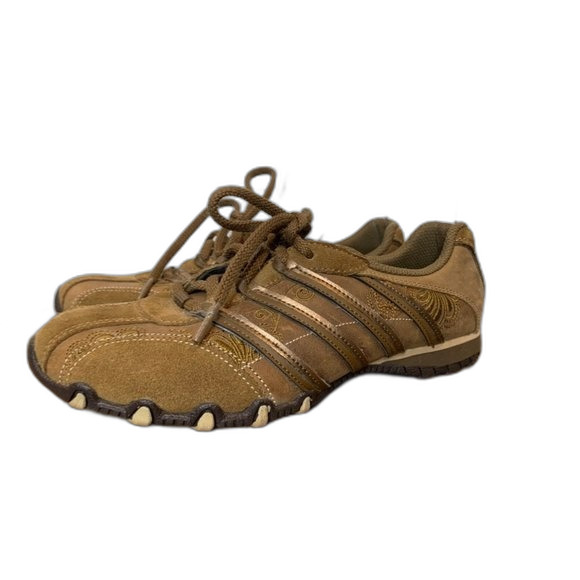 Skechers Womens 6 Brown Lace Up Athleisure Shoes - Picture 2 of 6